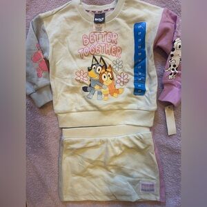 Bluey Kids Matching Set - Pink and Cream